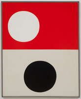 Frederick Hammersley / 
Like Unlike, 1959 / 
oil on linen / 
49 x 40 in (124.5 x 101.6 cm) / 
framed: 50 1/8 x 41 1/8 in (127.3 x 104.5 cm) / 
Private Collection