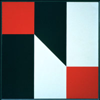 Frederick Hammersley / 
Pact, 1978 / 
oil on linen / 
45 x 45 in (114.3 x 114.3 cm)