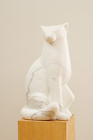 Gwynn Murrill / 
Marble Cat, 2007 / 
Grey Carrara Marble (unique) / 
30 x 15 x 15 in (76.2 x 38.1 x 38.1 cm)