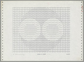 Frederick Hammersley / 
ENOUGH IS PLENTY, 1969 / 
computer-generated drawing on paper / 
11 x 15 in. (27.9 x 38.1 cm)