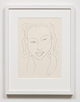 Henri Matisse / 
Chinoise au Visage de Face, 1947 / 
lithograph on cream wove paper / 
image: 15 x 10 1/4 in. (38 x 26.1 cm) / 
framed: 25 3/4 x 19 7/8 in. (65.4 x 50.5 cm) / 
Edition 3 of 25