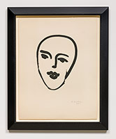 Henri Matisse / 
Masque au Petit Nez, 1948 / 
aquatint / 
image: 17 x 13 5/8 in. (43.2 x 34.6 cm) / 
framed: 31 1/4 x 25 3/8 in. (79.4 x 64.5 cm) / 
Artist's Proof (1 of 2 trial works)