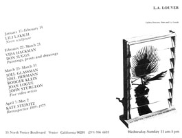 L.A. Louver's first announcement, 1976