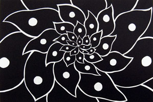 Flower, 1988 / 
linocut / 
24 x 35 1/2 in. (60.96 x 90.17 cm) / 
Private collection
