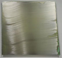 Jason Martin / 
Sirius, 2004 / 
        gel on stainless  / 
        60 1/4 x 55 1/8 in. (153.2 x 140 cm)