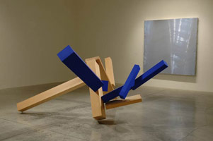 Joel Shapiro / 
Untitled, 2004 - 2005 / 
      wood and casein / 
      58 1/2 x 109 x 104 1/2 in. (148.6 x 276.9 x 265.4 cm)