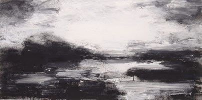 Landscape No. 571, 1998 - 99 / 
acrylic, black ink & shellac on canvas / 
36 x 72 in (91.4 x 182.9 cm) / 
Private collection