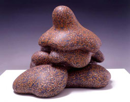 The Heap, 2004 / 
acrylic on fired ceramic / 
17 H x 21 x 15 in (43.2 x 53.3 x 38.1 cm) / 
Base size: 46 H x 32 x 30 in (116.8 x 81.3 x 76.2 cm) / 
Private collection