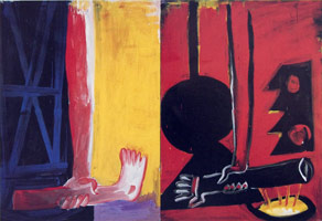 Big Gate (Grosses Tor), 1986 / 
acrylic on canvas / 
90 1/2 x 113 in. (230 x 340 cm)