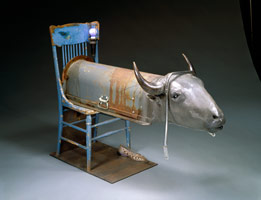 The Last Buffalo From Worley, 1986 / 
mixed media / 
40 1/2 x 22 1/2 x 60 in (102.9 x 57.2 x 152.4 cm) / 