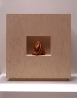 Ken Price / 
Num-Nums, 2003 / 
acrylic on fired ceramic / 
4 x 3 x 4 in./19 x 18 x 8 in. (box) / 
(10.2 x 7.6 x 10.2 cm/48.3 x 45.7 x 20.3 cm)