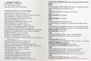 Larry Bell announcement, 1981