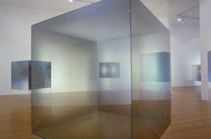 Larry Bell installation photography, 1985