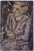 Leon Kossoff / 
Portrait of John Lessore, 1993 / 
oil on board / 
55 x 37 1/2 in (139.7 x 95.3 cm)

