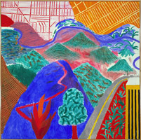David Hockney / 
Outpost Drive, Hollywood, 1980 / 
acrylic on canvas / 60 x 60 in. (152.4 x 152.4 cm) / 
Private collection