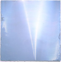Jason Martin / 
Vishnu, 2006 / 
        acrylic on stainless steel / 
        84 x 84 in. (213.4 x 213.4 cm)