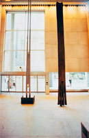 Installation photography, Elements: Five Installations / 
HARDSTRETCH and droop, 1987 / 
Nickel-plated aluminum; patinated bronze / 
Whitney Museum of American Art, New York, NY