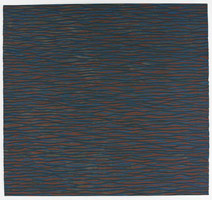 Sol LeWitt / 
Horizontal Brushstrokes, 2003 / 
      gouache on paper / 
      56 1/4 x 60 1/2 in. (142.9 x 153.7 cm)