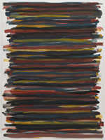 Sol LeWitt / 
Irregular Horizontal Bands of Color Superimposed, 1992 / 
      gouache on paper / 
      30 x 22 in. (76.2 x 55.9 cm) / 
      Private collection