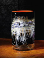 Dale Chihuly / 
Black Cylinder #44, 2006 / 
handblown glass / 
21 x 9 x 9 in. (53.3 x 22.9 x 22.9 cm)