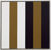 Frederick Hammersley / Here here, #3 1975 / oil on linen / panel: 24 1/8 x 24 1/8 in. (61.3 x 61.3 cm) / framed: 24 7/8 x 24 7/8 in. (63.2 x 63.2 cm)
