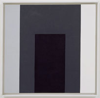 Frederick Hammersley / Equal odds, #5 1977 /  oil on linen / panel: 26 x 26 in. (66 x 66 cm) / framed: 27 3/4 x 27 7/8 in. (70.5 x 70.8 cm) / 
Private collection