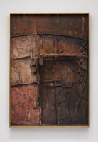Edward Kienholz / The Medicine Show, 1958 - 1959 / mixed media assemblage / 69 x 48 x 6 in (175.3 x 121.9 x 15.2 cm) / 
Collection of Betty and Monte Factor, Santa Monica, CA
