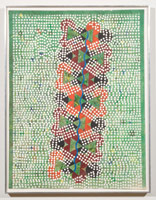 Tom Wudl / 
Untitled, 1979 / acrylic on paper punch  / Paper: 23 1/4 x 18 in (59.1 x 45.7 cm) / Framed: 24 1/4 x 19 in (61.6 x 48.3 cm)