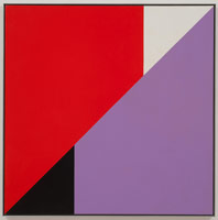 Frederick Hammersley /  
I agree, 1980 /  
oil on linen /  
40 x 40 in (101.6 x 101.6 cm) /  
framed: 40 7/8 x 40 3/4 in (103.8 x 103.5 cm) /  
Private collection 