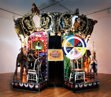 Edward & Nancy Reddin Kienholz / 
The Merry-Go-World or Begat By Chance and the Wonder Horse Trigger, 1988-1992 / 
mixed media tableau / 
115 x 184 in. (292.1 x 467.4 cm) diameter