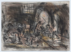 Leon Kossoff / 
From Goya: The Madhouse, 1994 / 
charcoal, pastel and watercolor on paper / 
21 1/4 x 29 1/2 in. (54 x 75 cm)