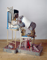Edward & Nancy Reddin Kienholz / 
The Bear Chair, 1991 / 
mixed media assemblage / 
65 3/8 x 33 1/8 x 54 1/4 in. (166.1 x 84.1 x 137.8 cm) / 
Private collection
