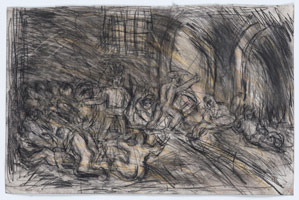 Leon Kossoff / 
From Goya: The Madhouse, 1994 / 
charcoal and pastel on paper / 
19 1/2 x 29 1/2 in. (49.5 x 75 cm)