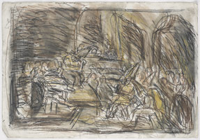 Leon Kossoff / 
From Goya: Auto de Fe, 1994 / 
charcoal and pastel on paper / 
21 3/4 x 31 3/4 in. (55.5 x 81 cm)