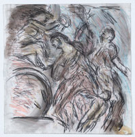 Leon Kossoff / 
From Veronese: The Four Allegories of Love, IV (Happy Union), early 1980s / 
charcoal and pastel on paper / 
22 1/2 x 22 in. (57 x 56 cm)