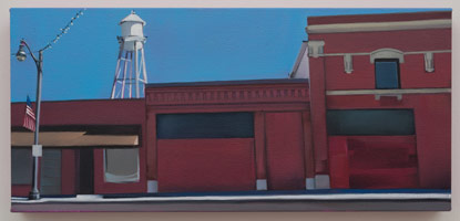 Rebecca Campbell / 
Water Tower, 2014 / 
oil on canvas / 
12 x 33 in. (30.5 x 83.8 cm)