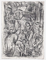 Leon Kossoff / 
From Veronese: The Consecration of Saint Nicholas (1), 1980s / 
Black chalk on paper / 
30 x 22 in. (76.2 x 56 cm) 