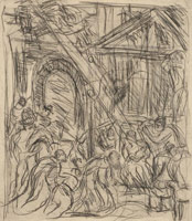 From Veronese: The Adoration of the Kings / 
      black chalk on paper  / 
      26 1/ x 23 in (68.6 x 58.4 cm)