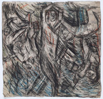 Leon Kossoff / 
From Titian: The Flaying of Marsyas, 1983-1984 / 
charcoal and pastel on paper / 
23 3/4 x 24 in. (60.5 x 61 cm)