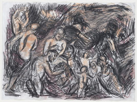 Leon Kossoff / 
From Rubens: Minerva Protects Pax from Mars (Peace and War), 1995-1996 /  compressed charcoal & pastel on paper / 
22 x 30 in. (56 x 76 cm)