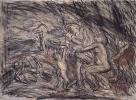 Leon Kossoff / 
From Poussin: Cephalus and Aurora, 1985 / 
compressed charcoal & pastel on paper / 
22 3/4 x 29 1/2 in. (57.8 x 74.9 cm)