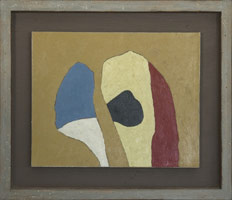 Frederick Hammersley / 
No doubt about it, #11 1985 / 
oil on 100% rag paper on linen on wood / 
8 x 10 in (20.3 x 25.4 cm) / 
framed: 11 3/4 x 13 3/4 in (29.8 x 34.9 cm)