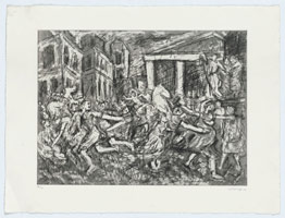 Leon Kossoff / 
From Poussin: The Rape of the Sabines No. 2, 1998 / 
etching / 
22 1/2 x 29 3/4 in. (57.3 x 75.9 cm)