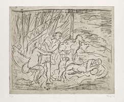 Leon Kossoff / 
From Poussin: Cephalus and Aurora, circa 1990s / 
etching / 
22 1/2 x 29 3/4 in. (57 x 75.4 cm)