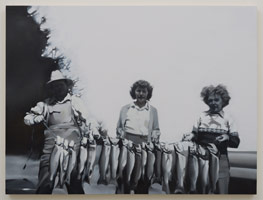 Rebecca Campbell / 
Big Fish, 2014 / 
oil on board / 
33 x 40 in. (83.8 x 101.6 cm)