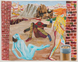 Charles Garabedian / 
Procropolis, Hector, and Achilles, 2011 / 
acrylic on paper / 
47 3/4 x 60 1/2 in. (121.3 x 153.7 cm)