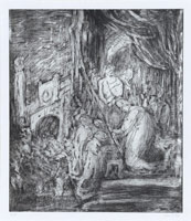 Leon Kossoff / 
From Rembrandt: Ecce Homo, 1999 / 
drypoint & aquatint (unique print) / 
21 5/8 x 16 3/4 in. (55 x 42.6 cm)
