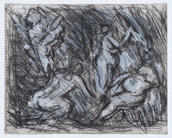 Leon Kossoff / 
From Cezanne: The Temptation of St. Anthony, 1988 / 
charcoal and pastel on paper / 
18 x 20 in. (45.5 x 50.5 cm)