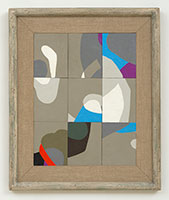 Frederick Hammersley / 
A la carte, #32c 1964 / 
oil on chipboard panel in artist-made frame / 
Panel: 16 1/2 x 12 3/4 in. (41.9 x 32.4 cm) / 
Framed: 23 x 18 3/4 in. (58.4 x 47.6 cm)