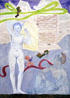 Charles Garabedian /  
Adam and Eve, 1979 - 80 /  
watercolor collage /  
82 x 59 inches (208.3 x 149.9 cm) /  
Collection of the Whitney Museum of American Art, 
New York, NY